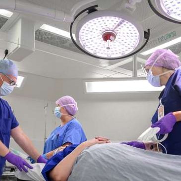 Patient in operating theatre