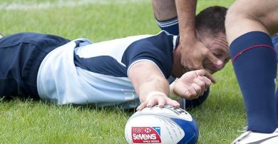 Injured rugby player