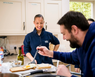 Occupational therapy in training kitchen