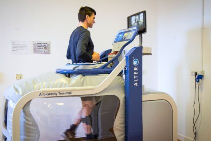 Patient using Alter-G anti gravity treadmill