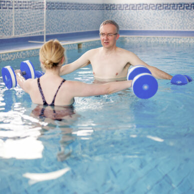 patient in hydrotherapy pool