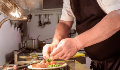 Chef-prepared hospital meal with fresh vegetables and lean protein